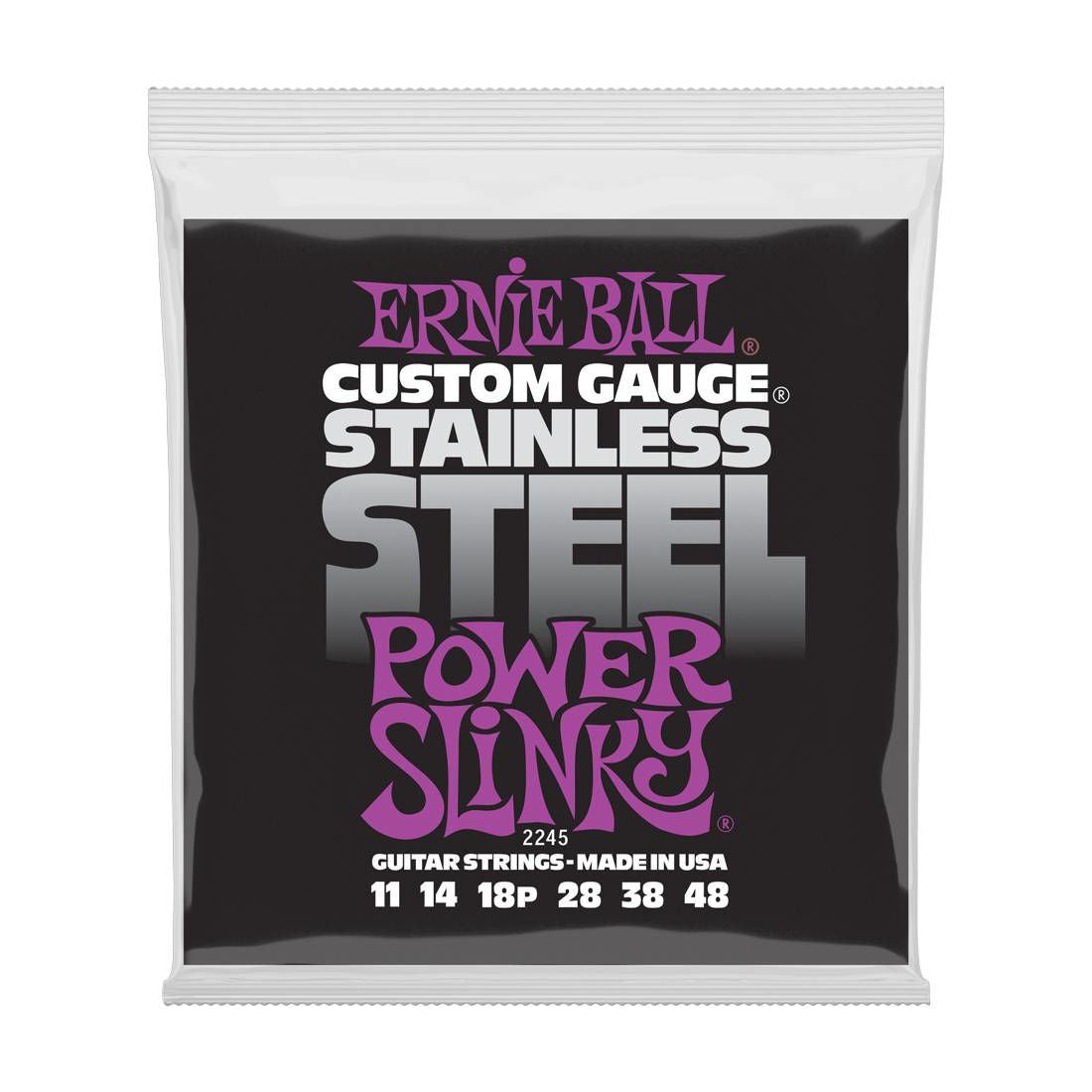 Ernie Ball E2245 11 - 48 Power Slinky Stainless Steel Wound Electric Guitar Strings