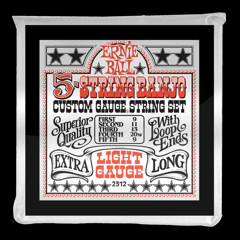 Ernie Ball 2312 Light 5-String Loop End Stainless Steel Banjo Guitar Strings