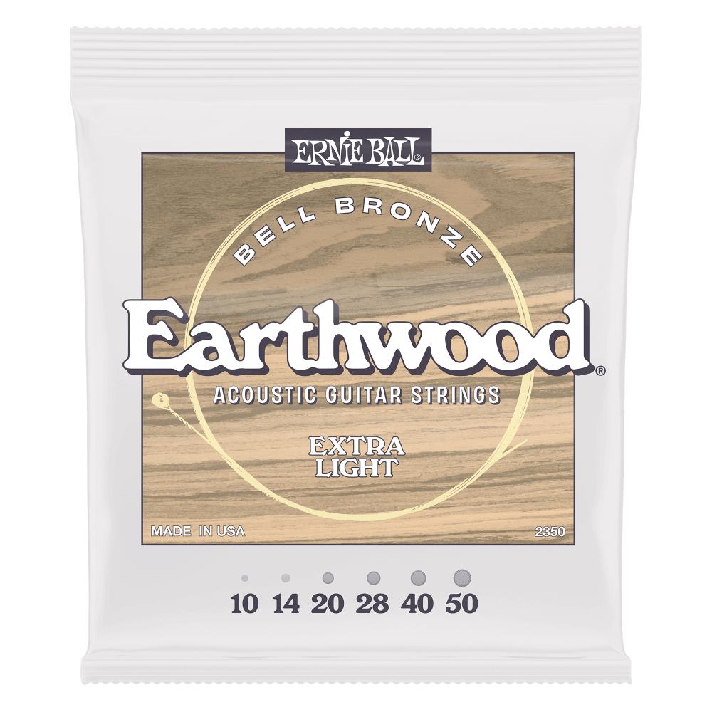Ernie Ball Extra Light Earthwood Bell Bronze Acoustic Guitar Strings 10-50