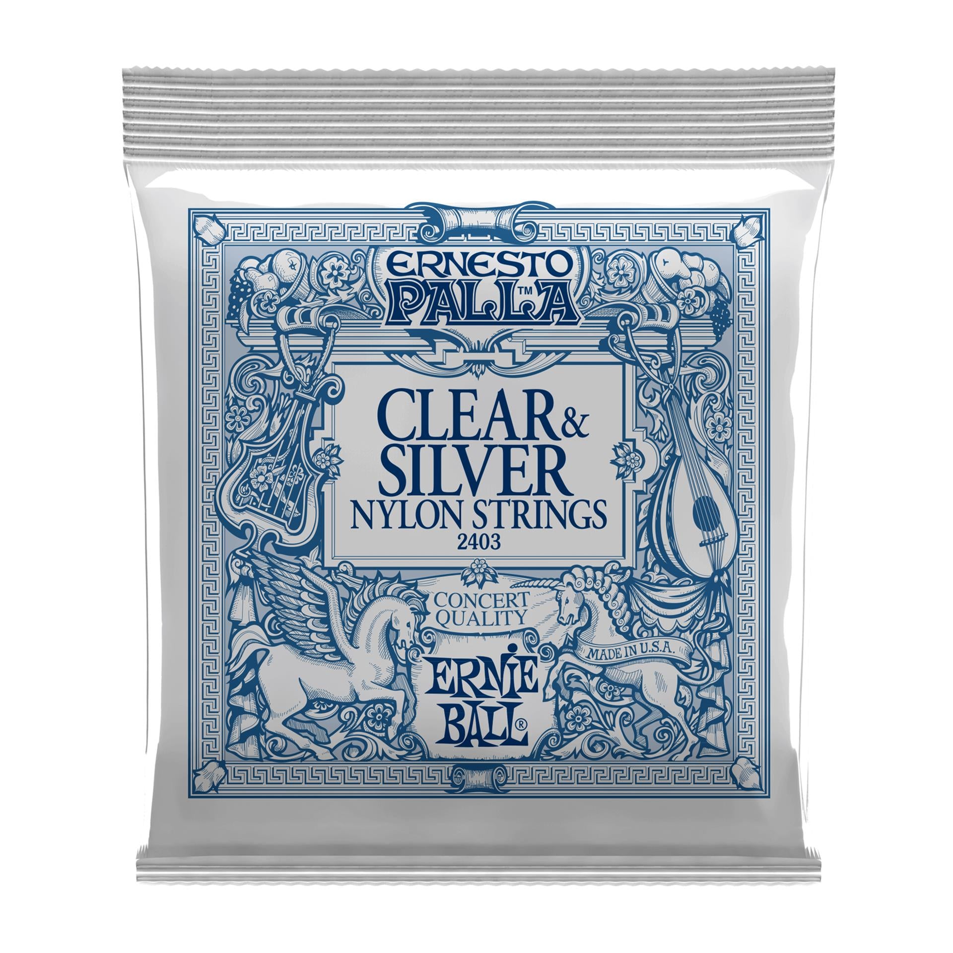 Ernie Ball 2403 Ernesto Palla Clear & Silver Nylon Classical Guitar Strings