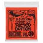 Ernie Ball E2624 09-80 electric guitar strings, Skinny Top/Hvy Bottom 8-string set, with packaging and strings visible in the image.