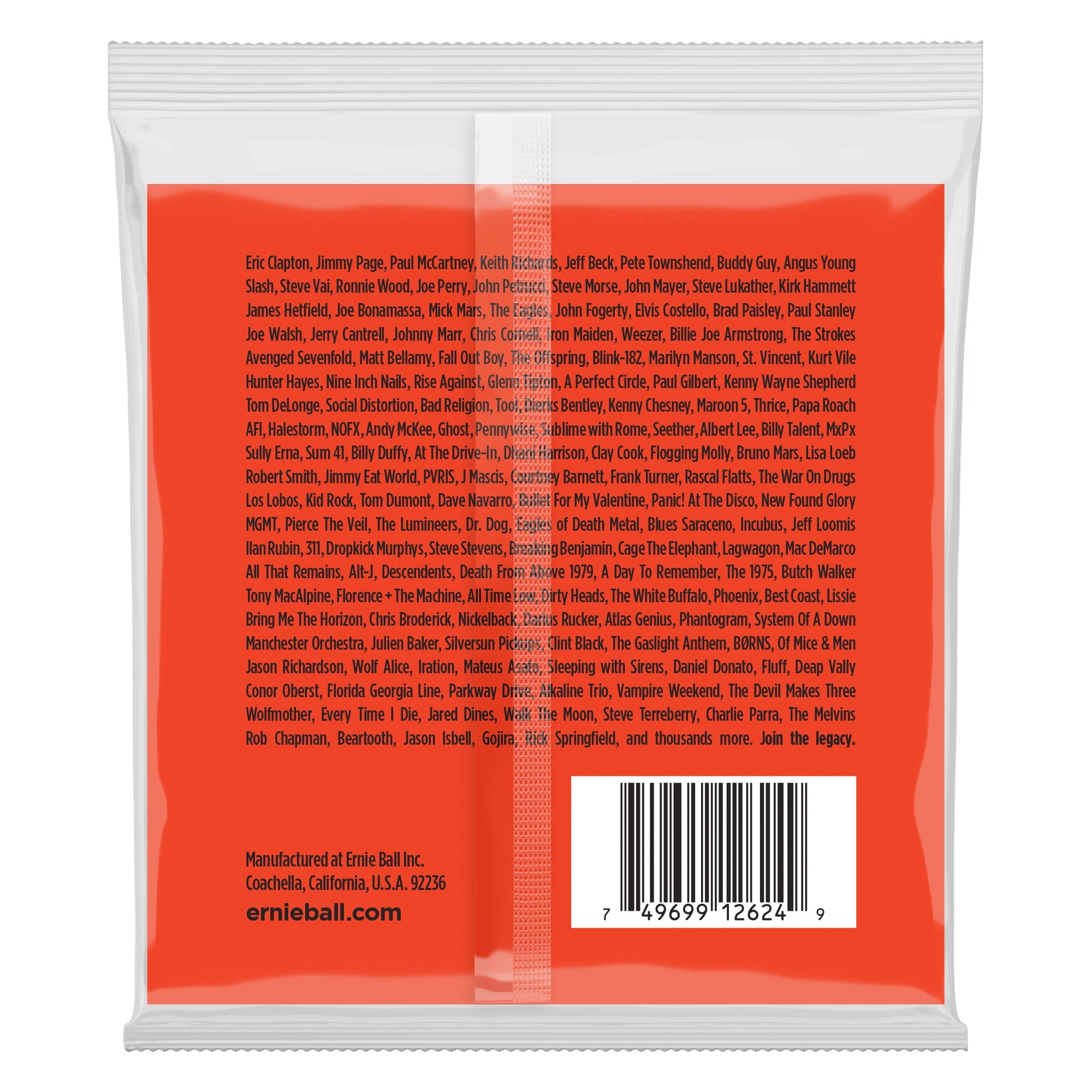Ernie Ball electric guitar strings set with skinny top and heavy bottom, 8-string pack for electric guitars.