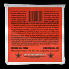 Ernie Ball Skinny Top Heavy Bottom Slinky 8-string electric guitar strings, showing the packaging and strings.