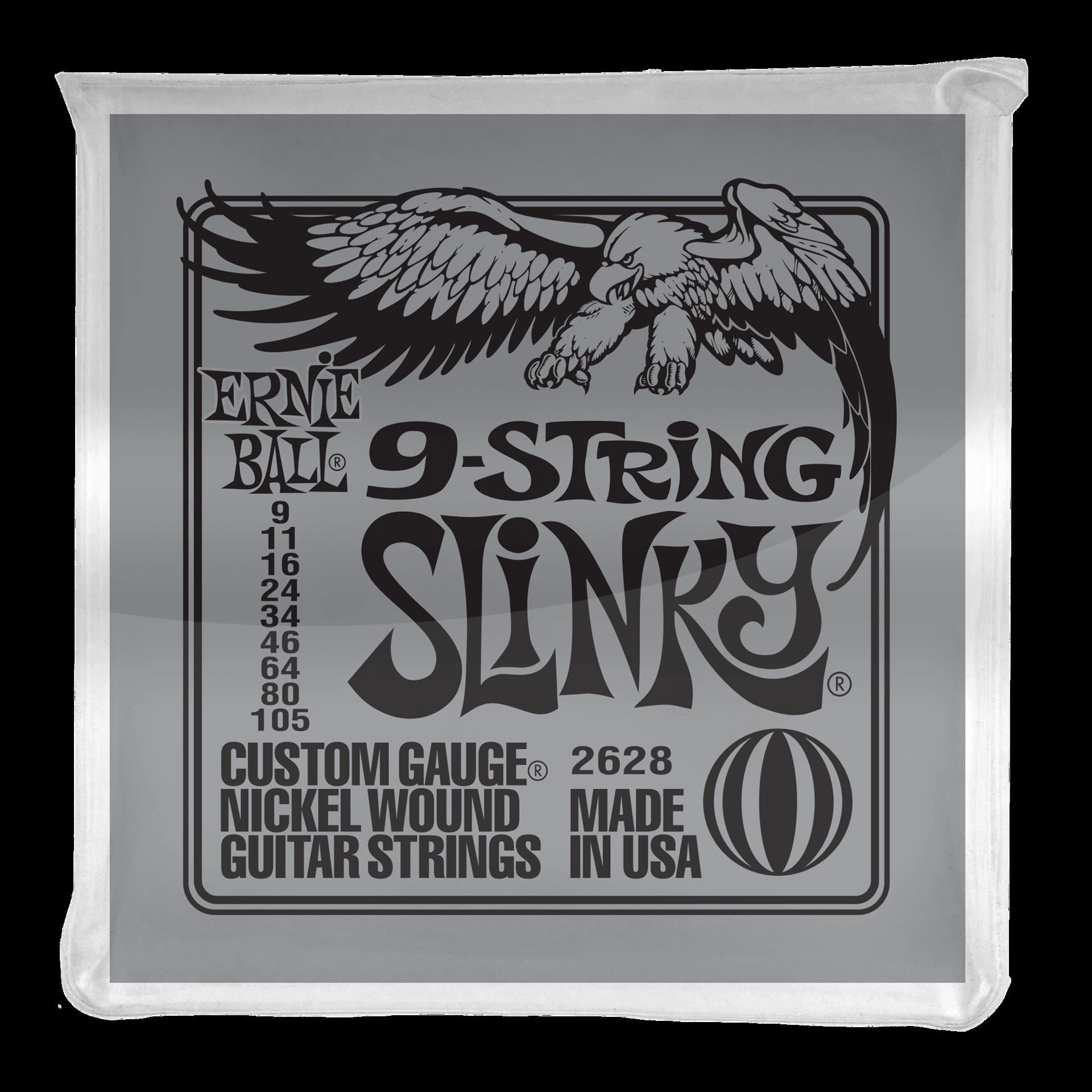 Ernie Ball 2628 Slinky 9-String Nickel Wound Electric Guitar Strings