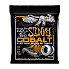 Ernie Ball Hybrid Slinky Cobalt electric bass guitar strings, six-string set, with packaging and branding visible.
