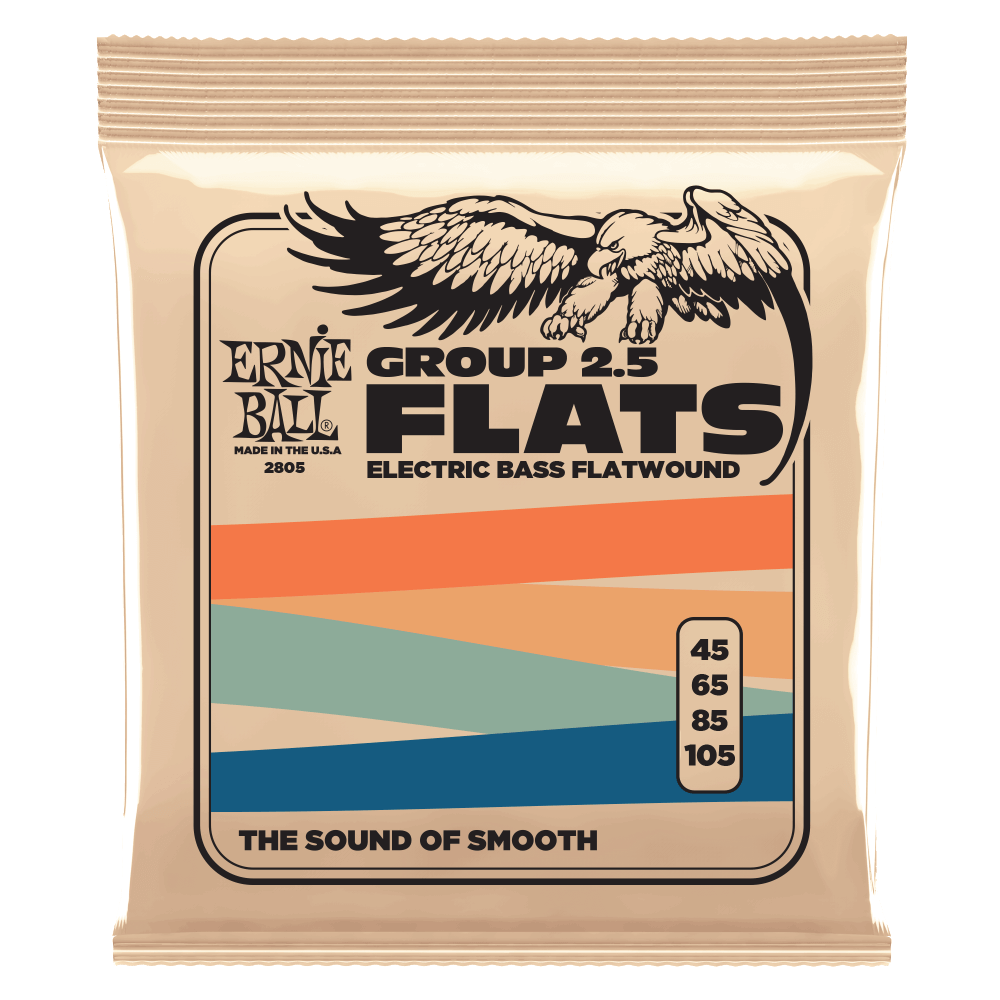 Ernie Ball Flatwound Group 2.5 Electric Bass Strings 45-105 Gauge
