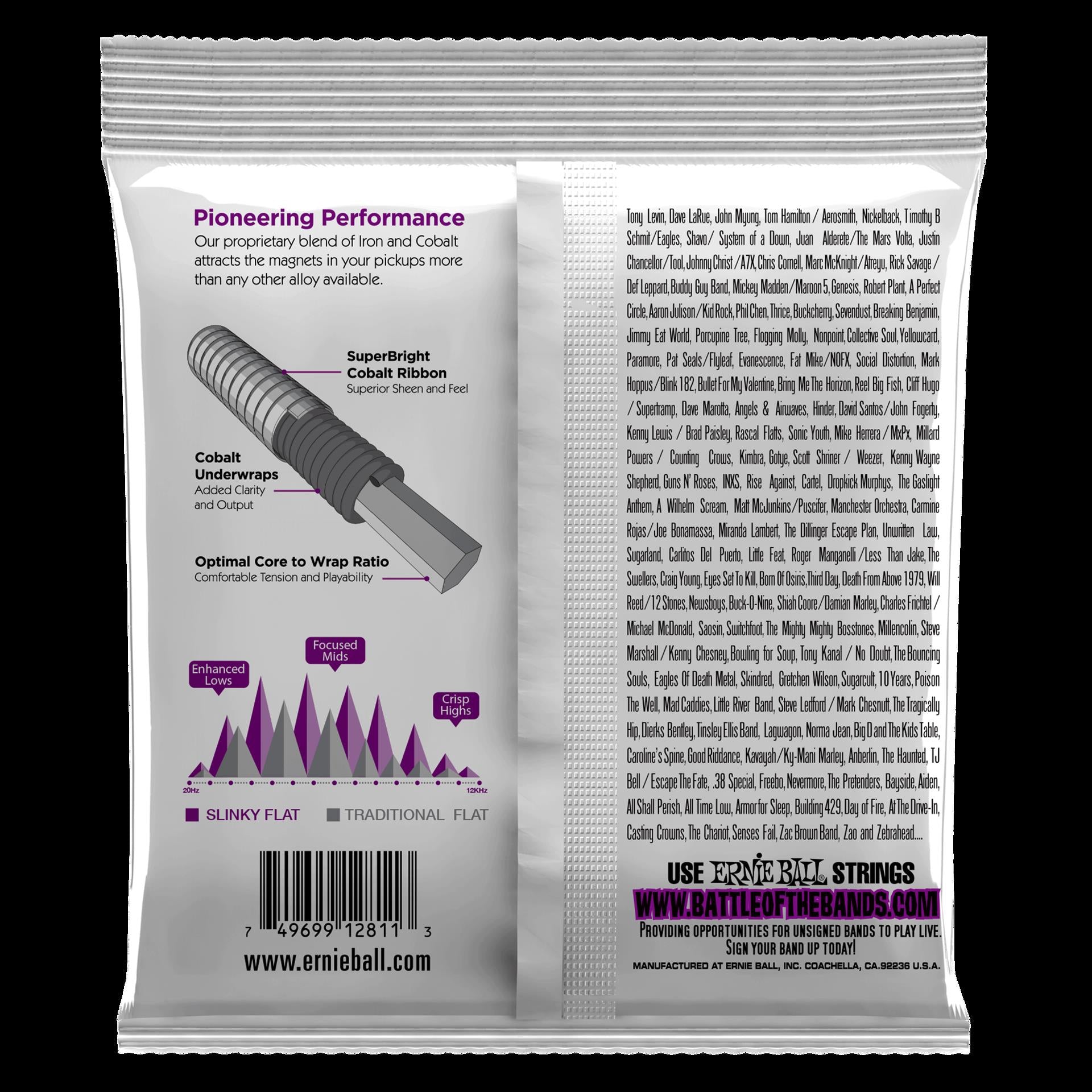 Ernie Ball 2811 Power Slinky Flatwound Electric Bass Strings