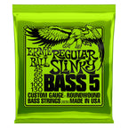 Ernie Ball 2836 Regular Slinky 5-string nickel wound electric bass strings, showing the packaged set with branding and string details.