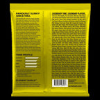 Ernie Ball Beefy Slinky bass guitar strings, six-string set, with packaging visible, designed for deep, rich bass sound.