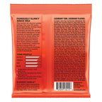 Ernie Ball E3215 electric guitar strings 10-52 Skinny Top Heavy Bottom, three-pack, with visible packaging and strings.