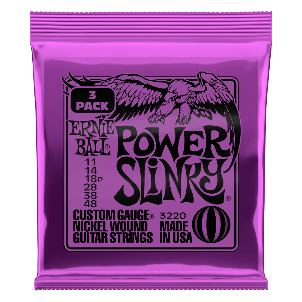 Ernie Ball Power Slinky Classic RnR Electric Guitar Strings 3-Pack 11-48