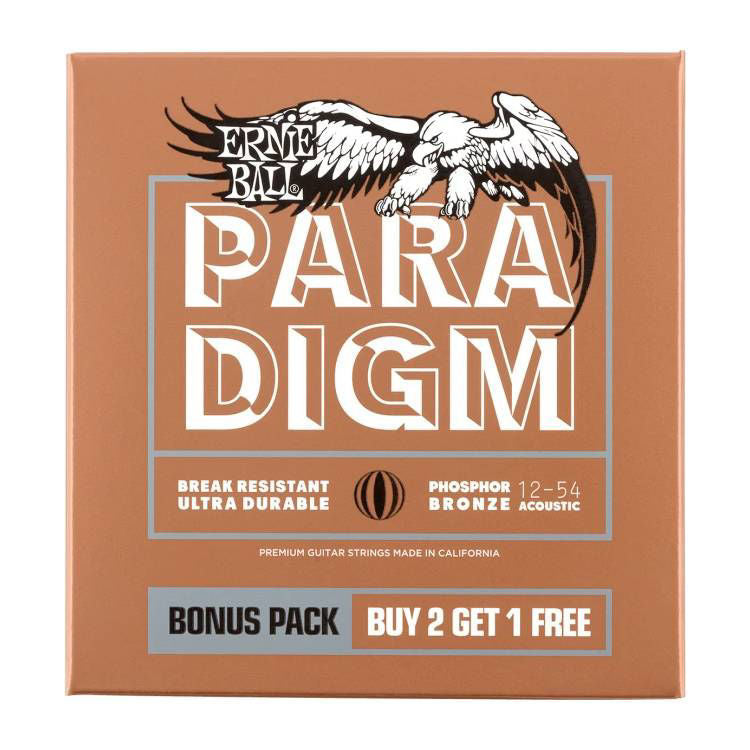 Ernie Ball 3316 12-54  Paradigm Med Light Phosphor Bronze Acoustic Guitar Strings - 3 Pack