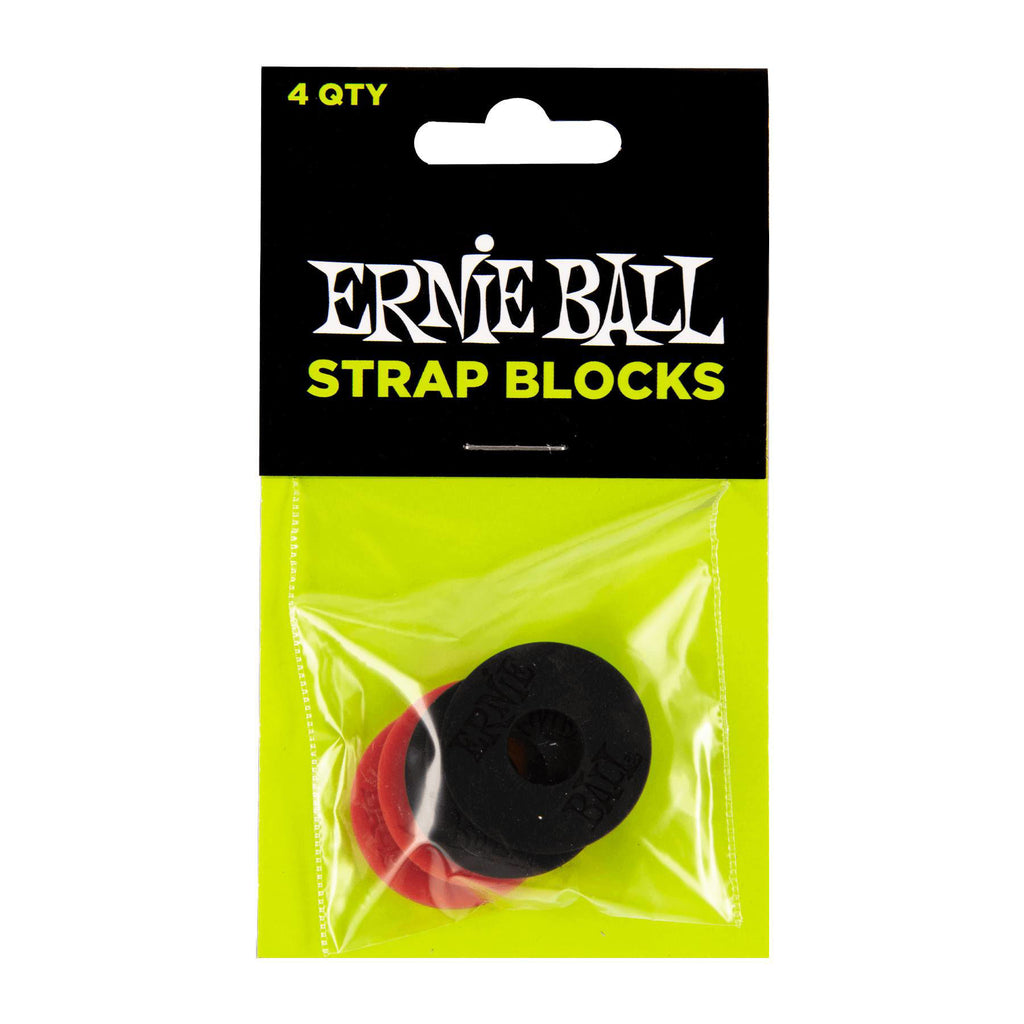 Ernie Ball Guitar Strap Blocks 4-Pack - Black and Red