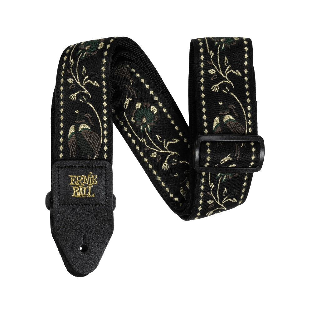 Ernie Ball Classic Jacquard Guitar/Bass Strap - Black Pleasant Pheasant
