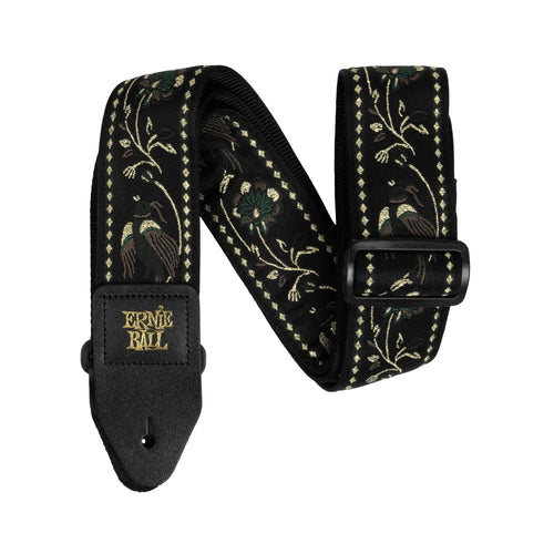 Ernie Ball Classic Jacquard Guitar/Bass Strap - Black Pleasant Pheasant