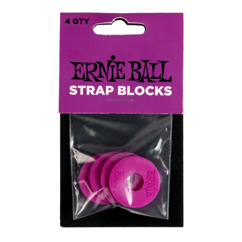 Ernie Ball Guitar Strap Blocks in Purple - 4-Pack
