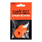 Ernie Ball Guitar Strap Blocks in Red - 4-Pack