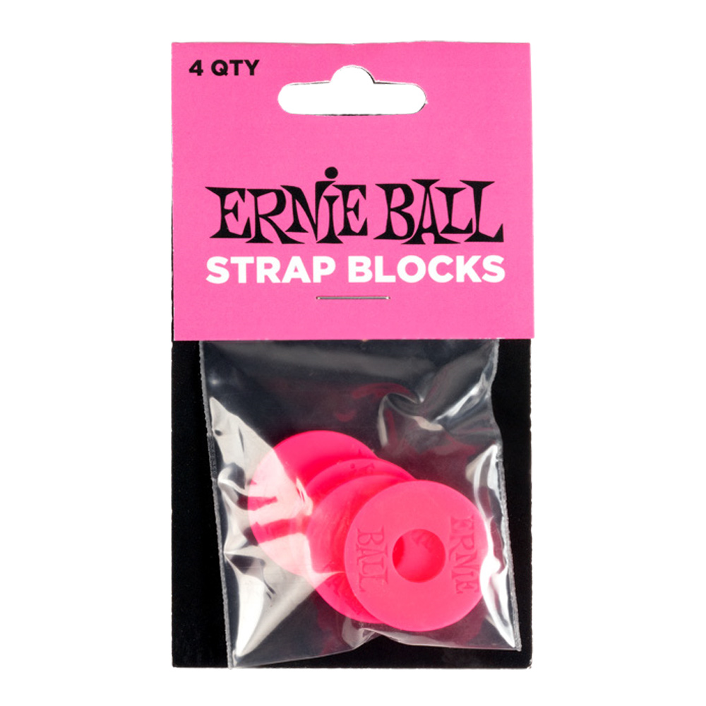 Ernie Ball Guitar Strap Blocks in Pink - 4-Pack
