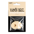 Ernie Ball Cream Guitar Strap Blocks 4-pack, guitar accessories, with black rubber grips and adjustable straps for secure guitar fit.