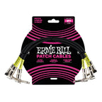 Ernie Ball 30 cm Angle / Angle Patch Cable 3 Pack, Black