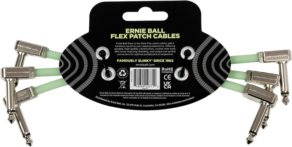 Ernie Ball 6 Glow in the Dark Patch Cable (3pk)