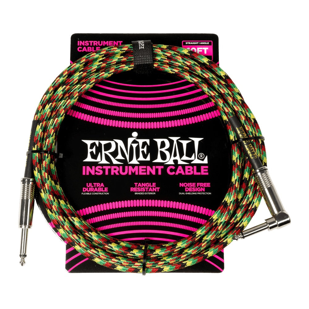 Ernie Ball Braided Instrument Cable Straight/Angle 10ft Good Vibrations