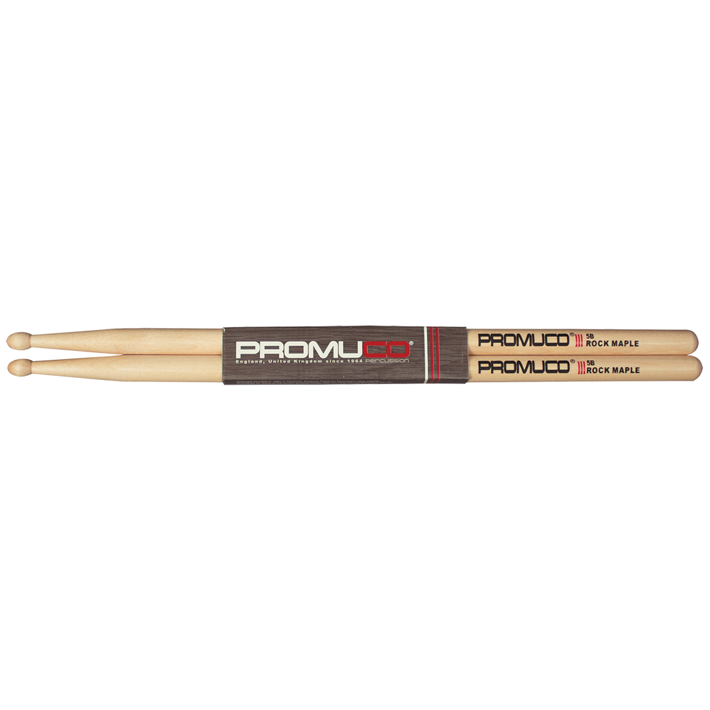 Promuco 18025B Rock Maple 5B Wood Tip Drumsticks