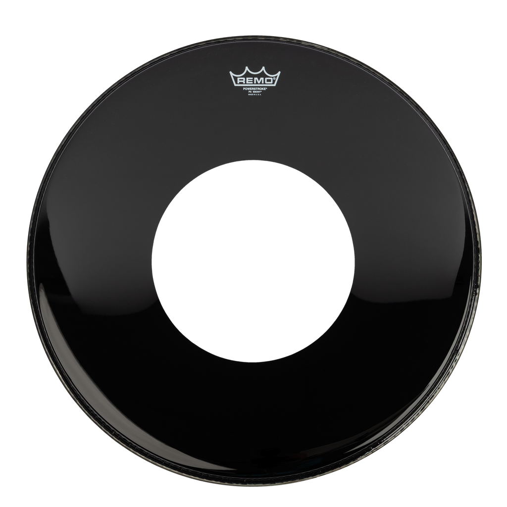 Remo Powerstroke 3 Ebony 22 Bass Drum Head w/10 Centre Hole