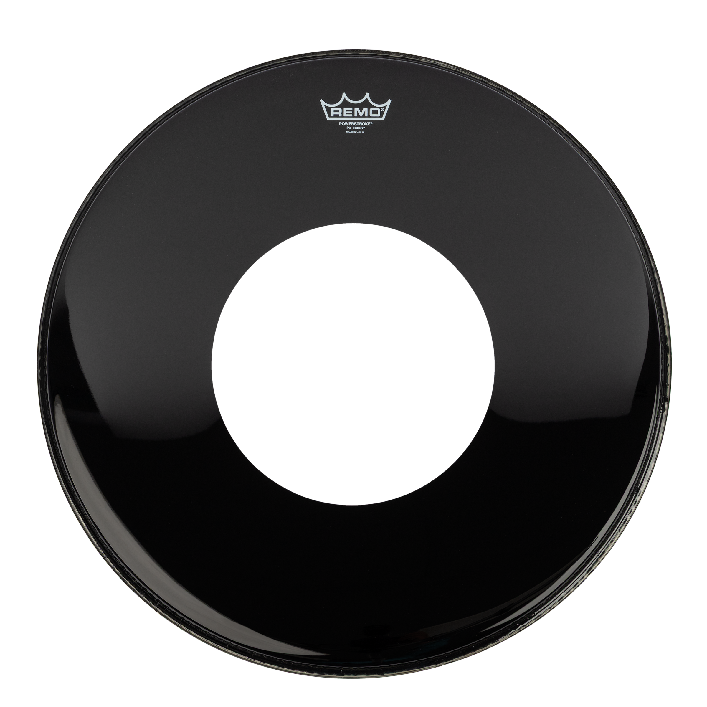 Remo Powerstroke 3 Ebony 22 Bass Drum Head w/10 Centre Hole