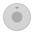 Remo Powerstroke 3 coated 20-inch bass drumhead with black bottom and unstriped top, designed for bass drum sound enhancement.