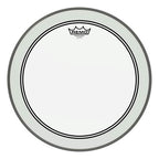Remo Powerstroke 3 Clear 16-inch bass drumhead with impact patch, drum head for bass drums by Remo, close-up view