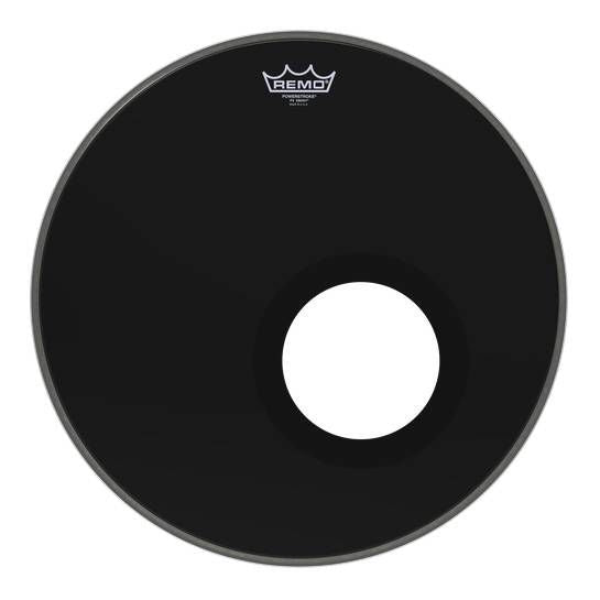 Remo Powerstroke 3 Ebony 18 inch Bass Drumhead with Black Dynamo Installed