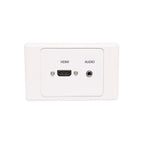 Altronic HDMI 3.5mm single wallplate with dual cover and flyleads, designed for PA audio and video connections.