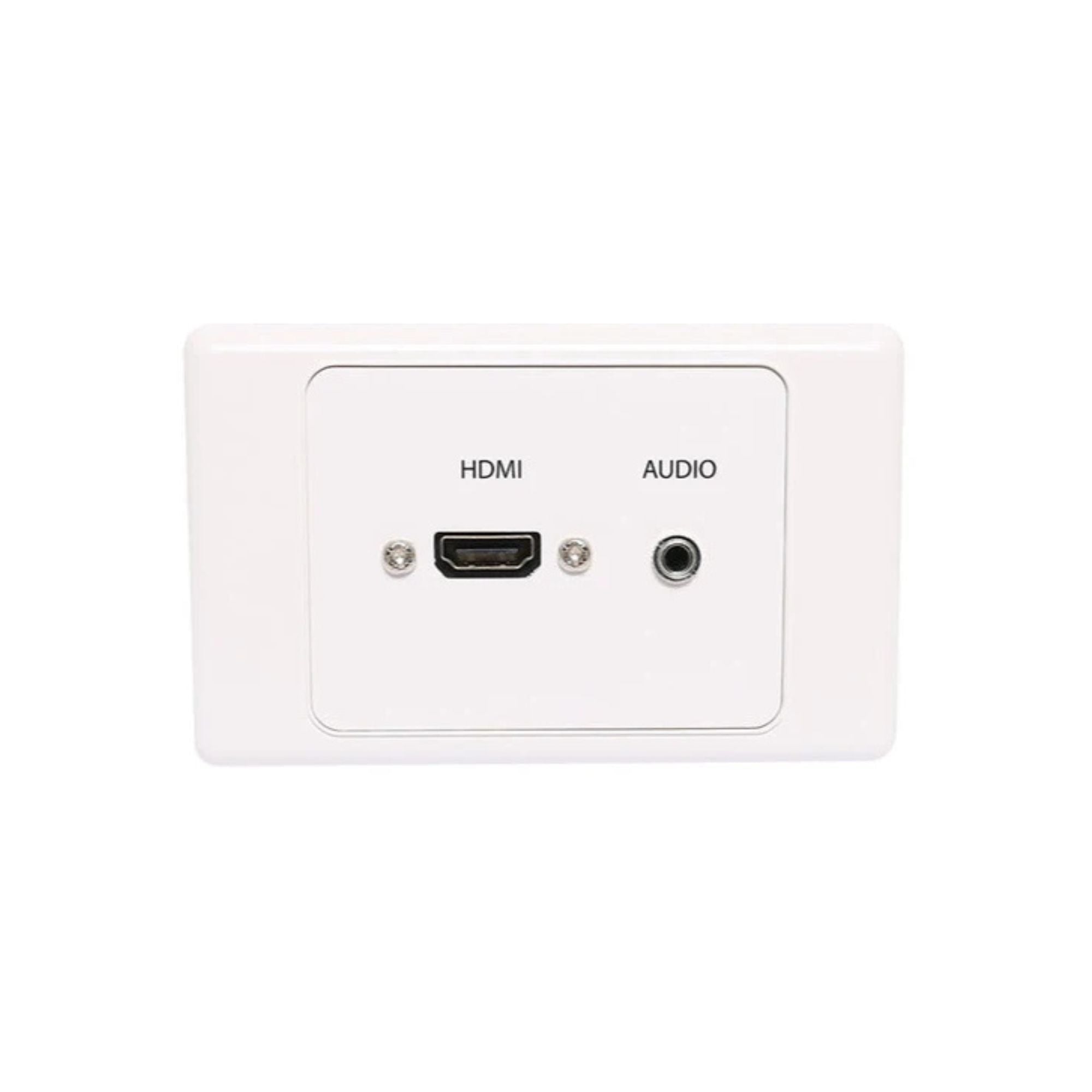 Altronic HDMI 3.5mm single wallplate with dual cover and flyleads, designed for PA audio and video connections.