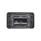 Dynalink flat black brush wallplate with multiple project ports, designed for electrical and data cable connections.