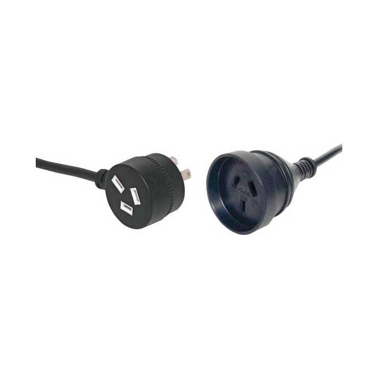 Mains Extension Piggyback Lead 5m in Black