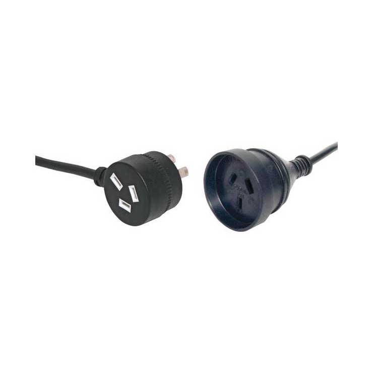 Mains Extension Piggyback Lead 5m in Black