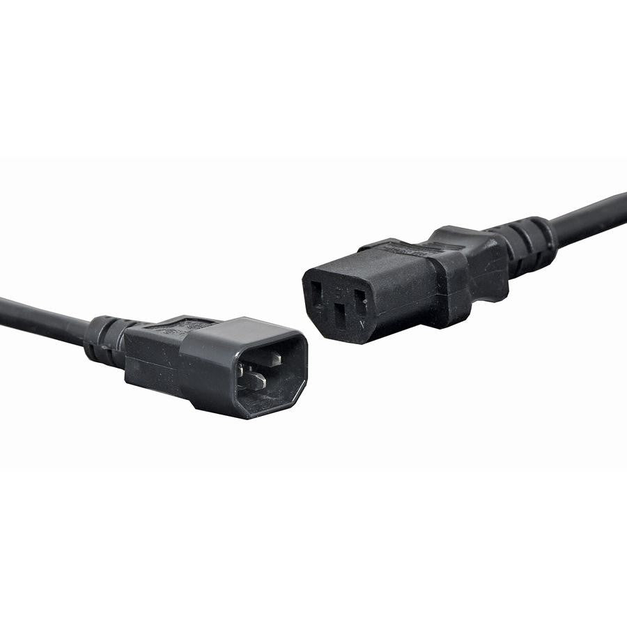 Black 2m IEC C13 to C14 appliance power cable by Altronic, male to female connector, 7.5A capacity, used for mains power connections.
