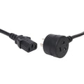 5m 3 Pin Piggyback To IEC C13 Black Power Cable