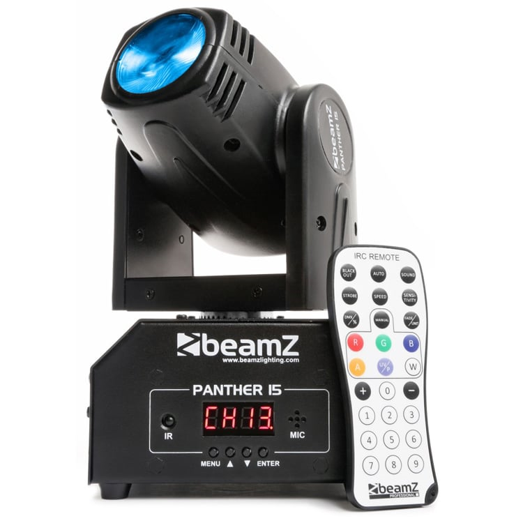 BeamZ PANTHER-15 10W 4-in-1 RGBW LED Moving Head Beam w/IR Remote