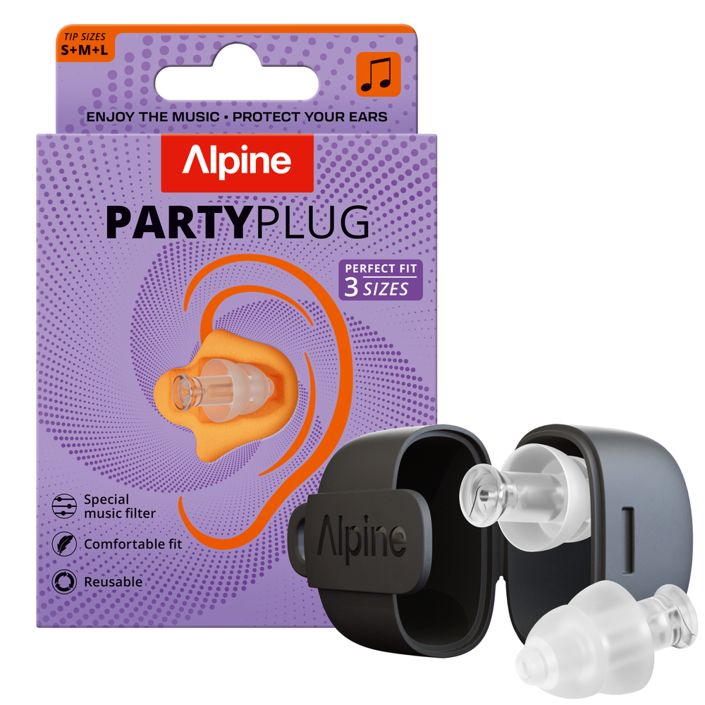 Alpine PartyPlug Earplugs Pack w/Case (-19dB) - Transparent