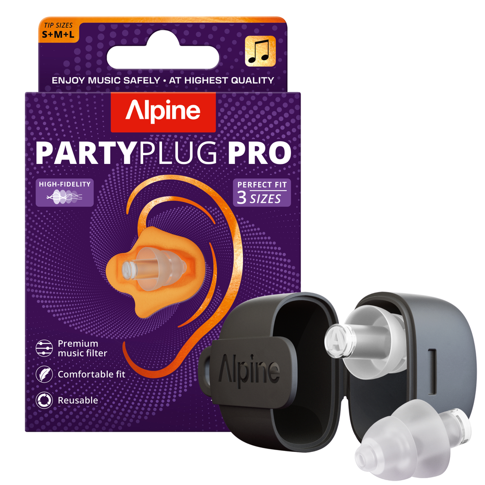 Alpine PartyPlug Pro EarPlug Pros Pack w/Case (-21dB) - Transparent