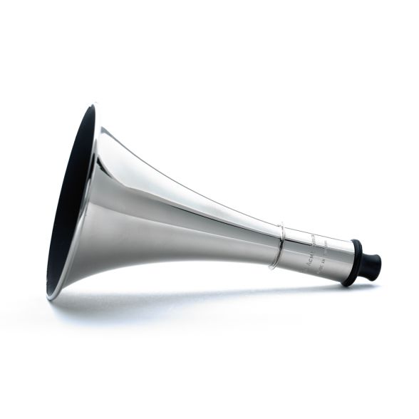 ACME Siren Horn, Orff percussion accessory, bright yellow plastic with a handle and mouthpiece for loud, attention-grabbing sound.
