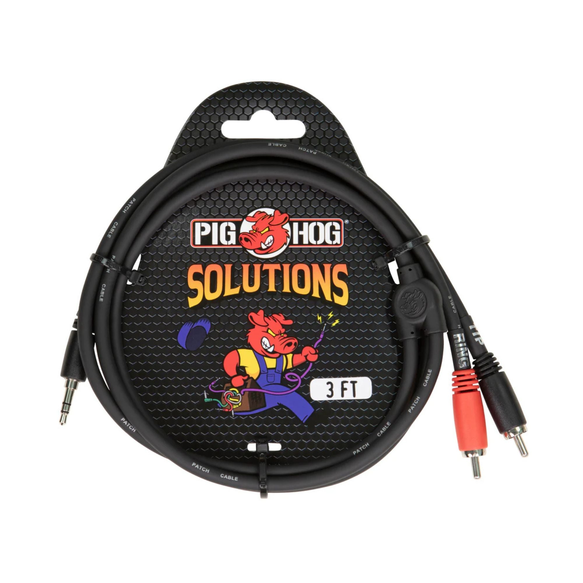 Pighog 3ft Stereo Breakout Cable 3.5mm to Dual RCA