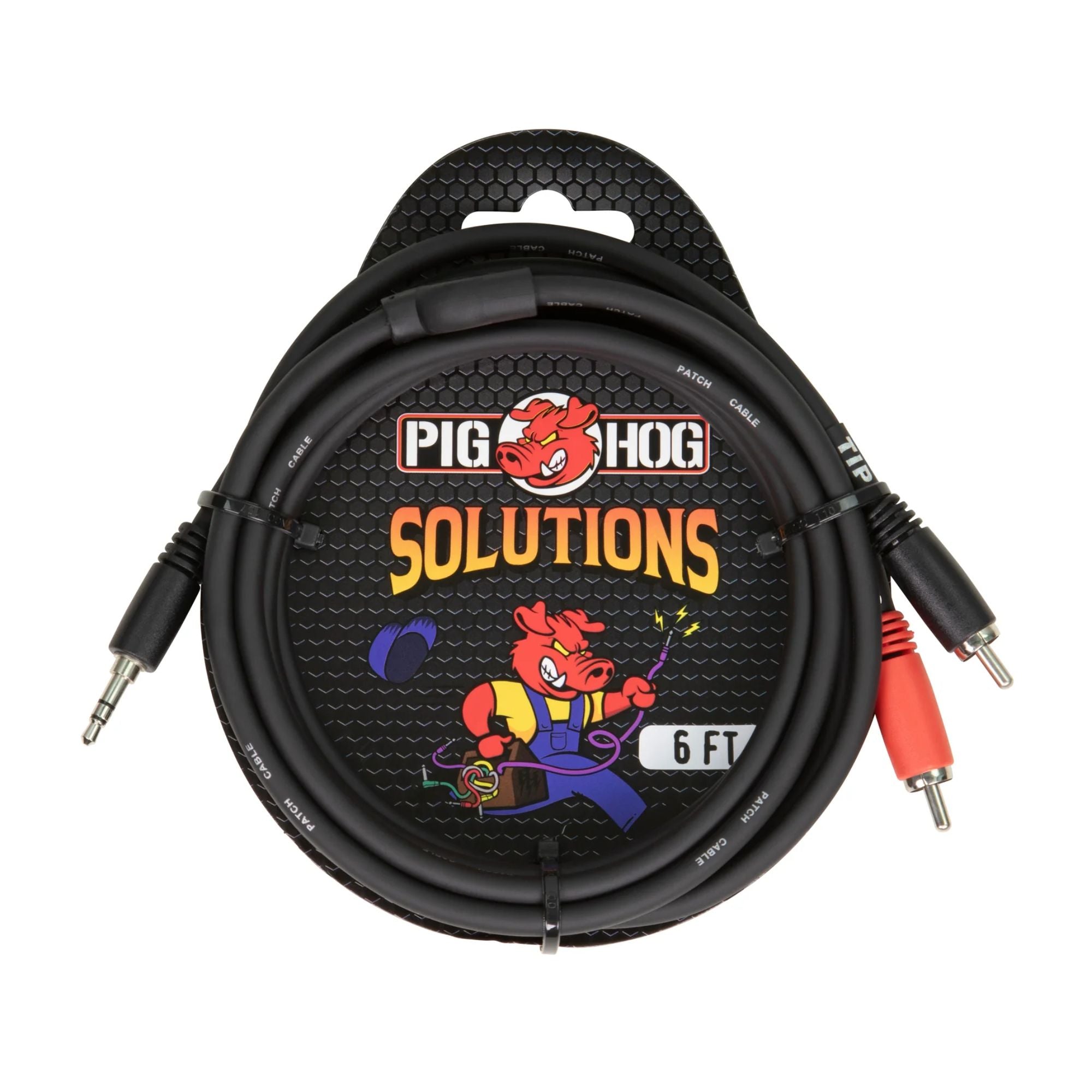Pighog 6ft Stereo Breakout Cable 3.5mm to Dual RCA