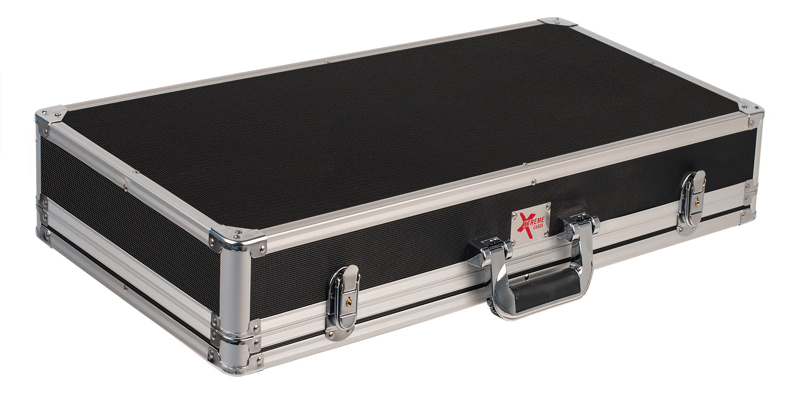 Large Xtreme PC211 Pedal Road Case for effects pedals, showing sturdy black exterior and padded interior for secure transportation.