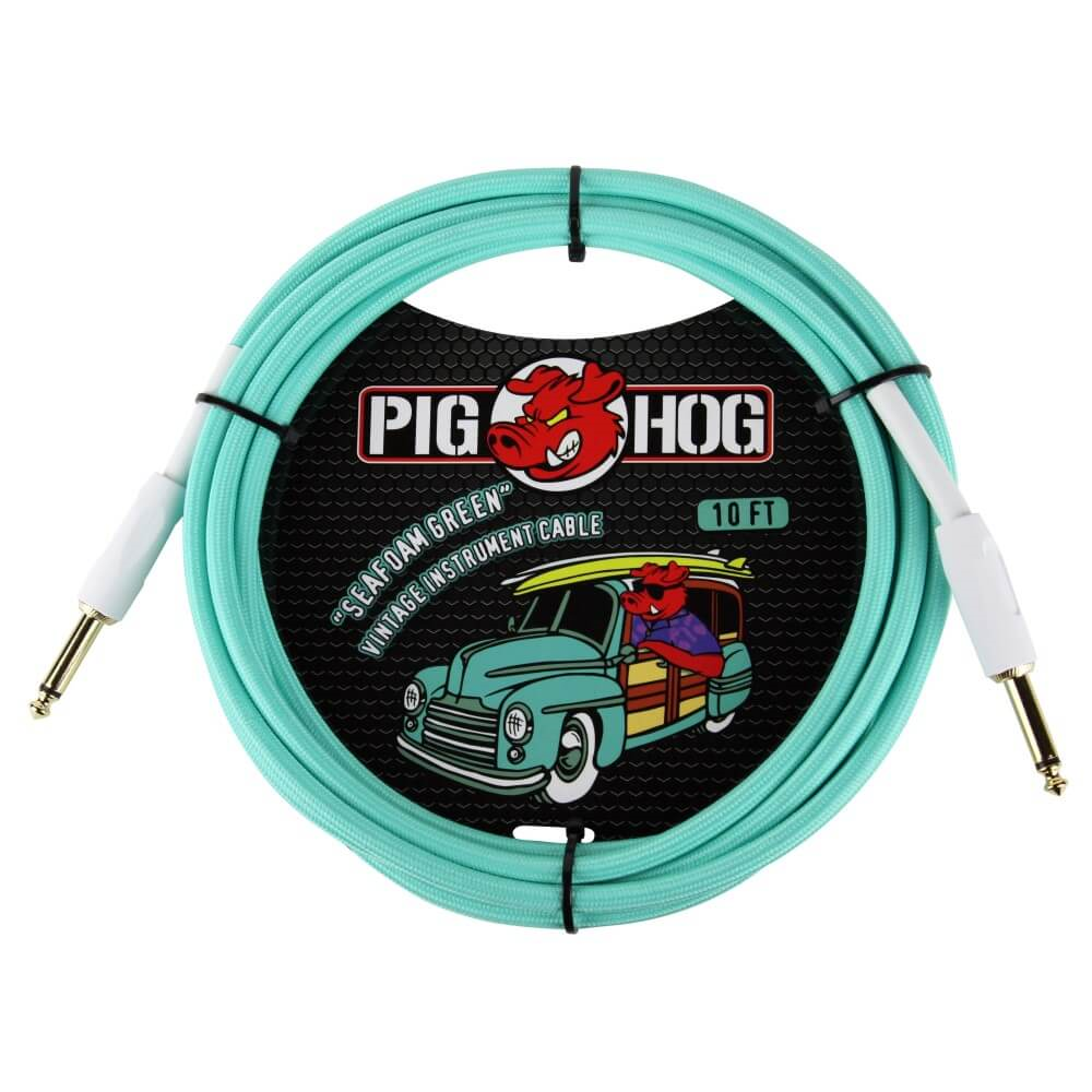Pig Hog Vintage 10ft Instrument Cable - Seafoam Green