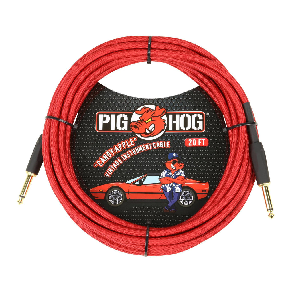 Pig Hog Instrument Cable - 20ft - Candy Apple Red