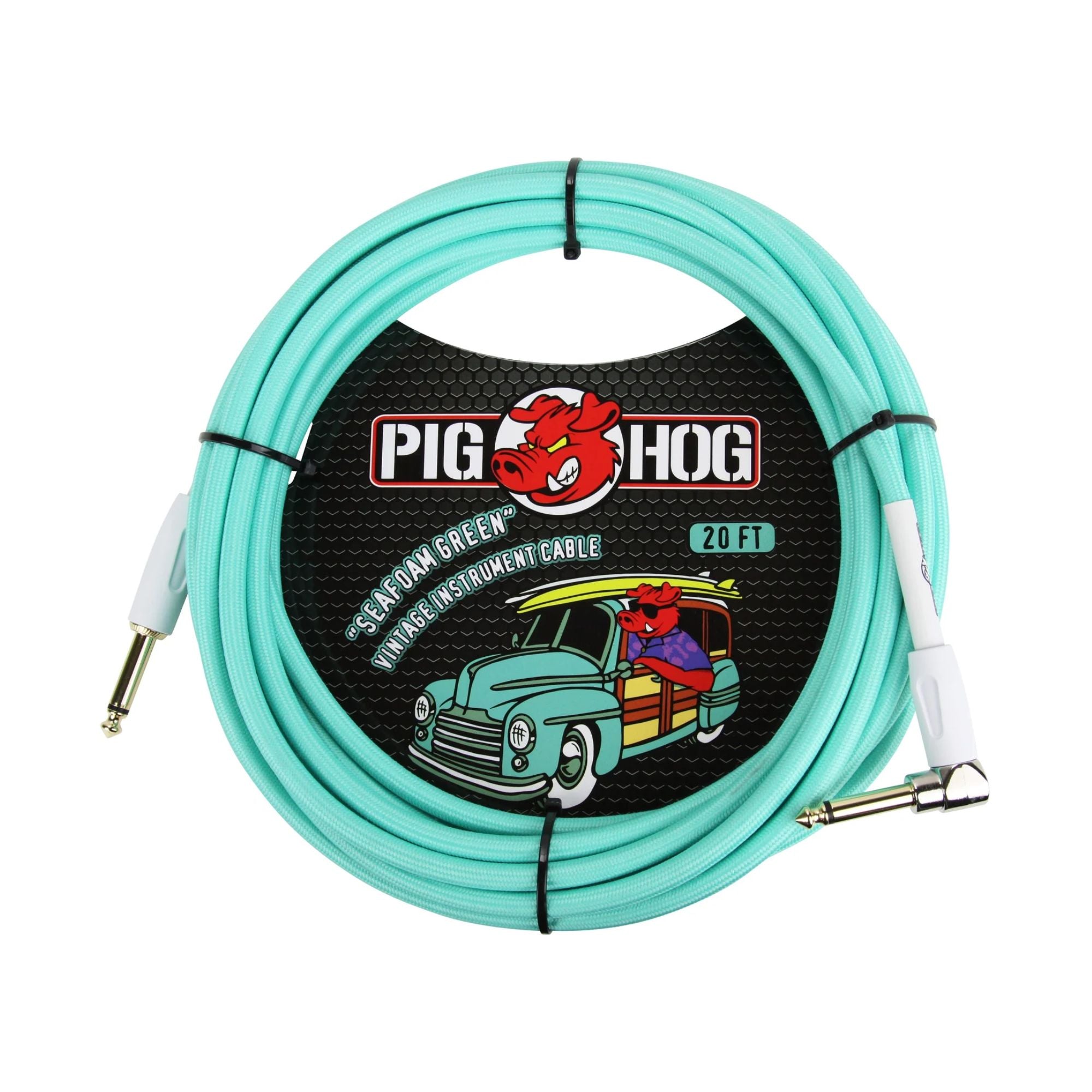 Pig Hog Seafoam Green Instrument Cable, 20ft RA