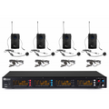 PD504B 4 x Wireless Bodypack Headset Microphone Set